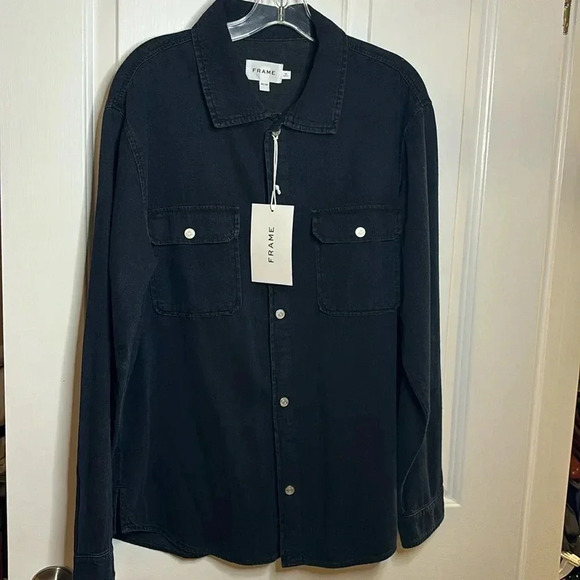 NWT FRAME mens denim shirt in washed placid blue size medium - Picture 1 of 10